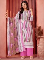 Pure Cotton Pink Daily Wear Printed Salwar Suit